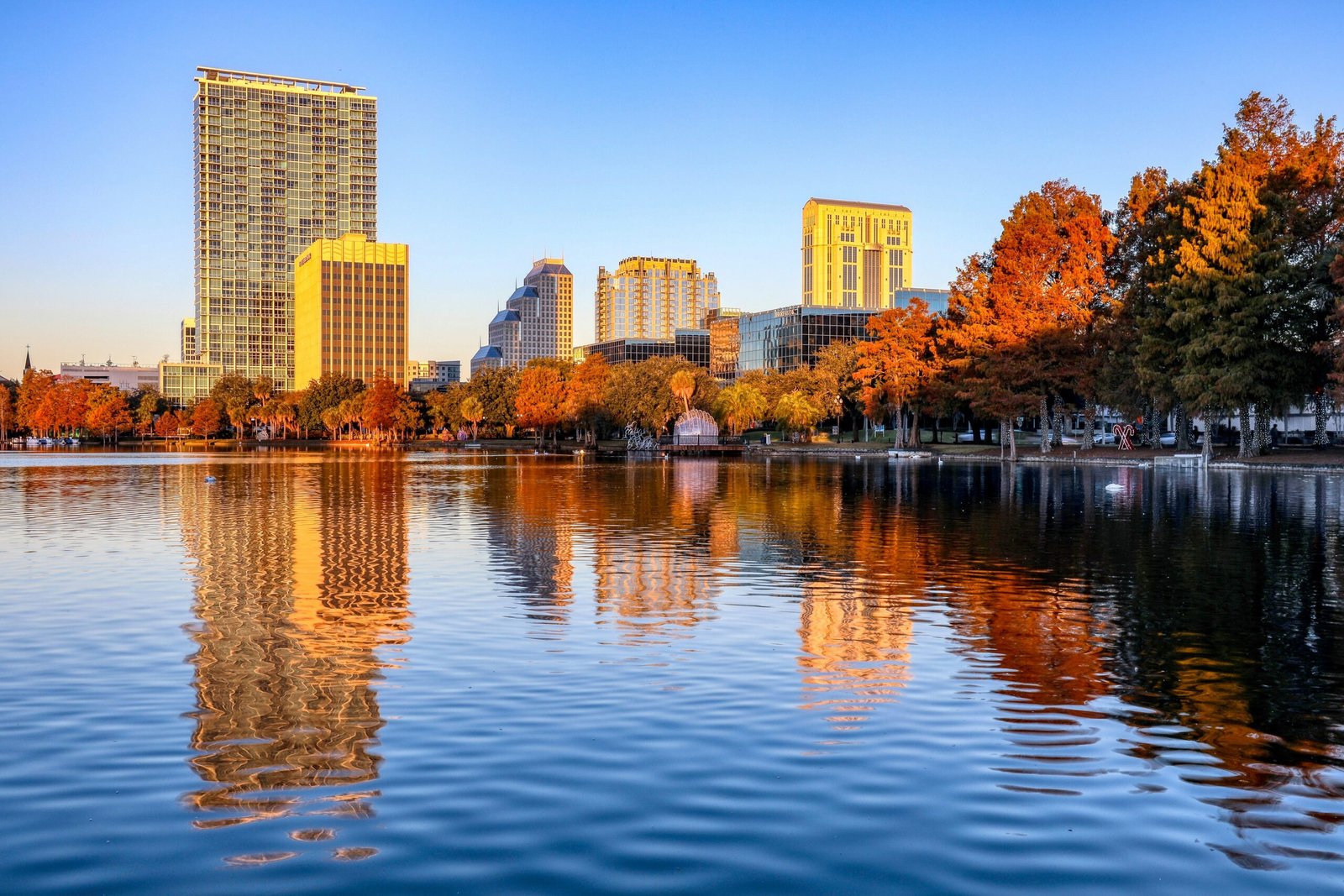 Orlando Local SEO. Sunrise walk around Lake Eola park in Orlando, FL on a chilly December morning.